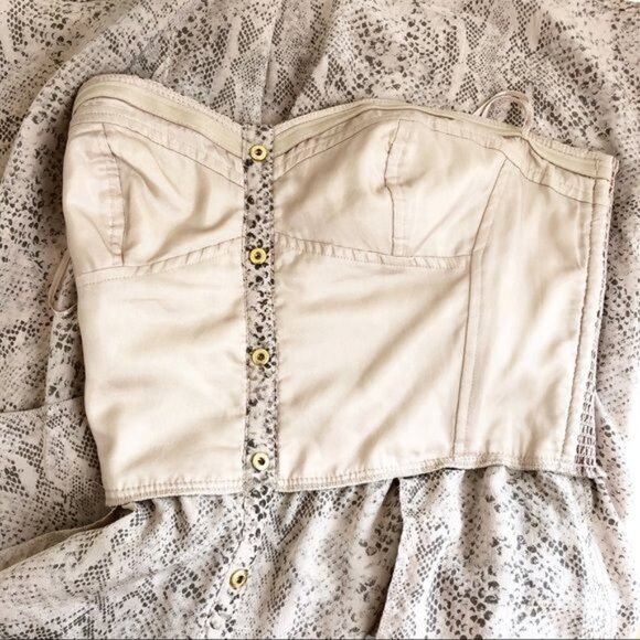 Rebecca Taylor 100% Silk Snake Print tan mini Dress size 0 - Picture 6 of 7